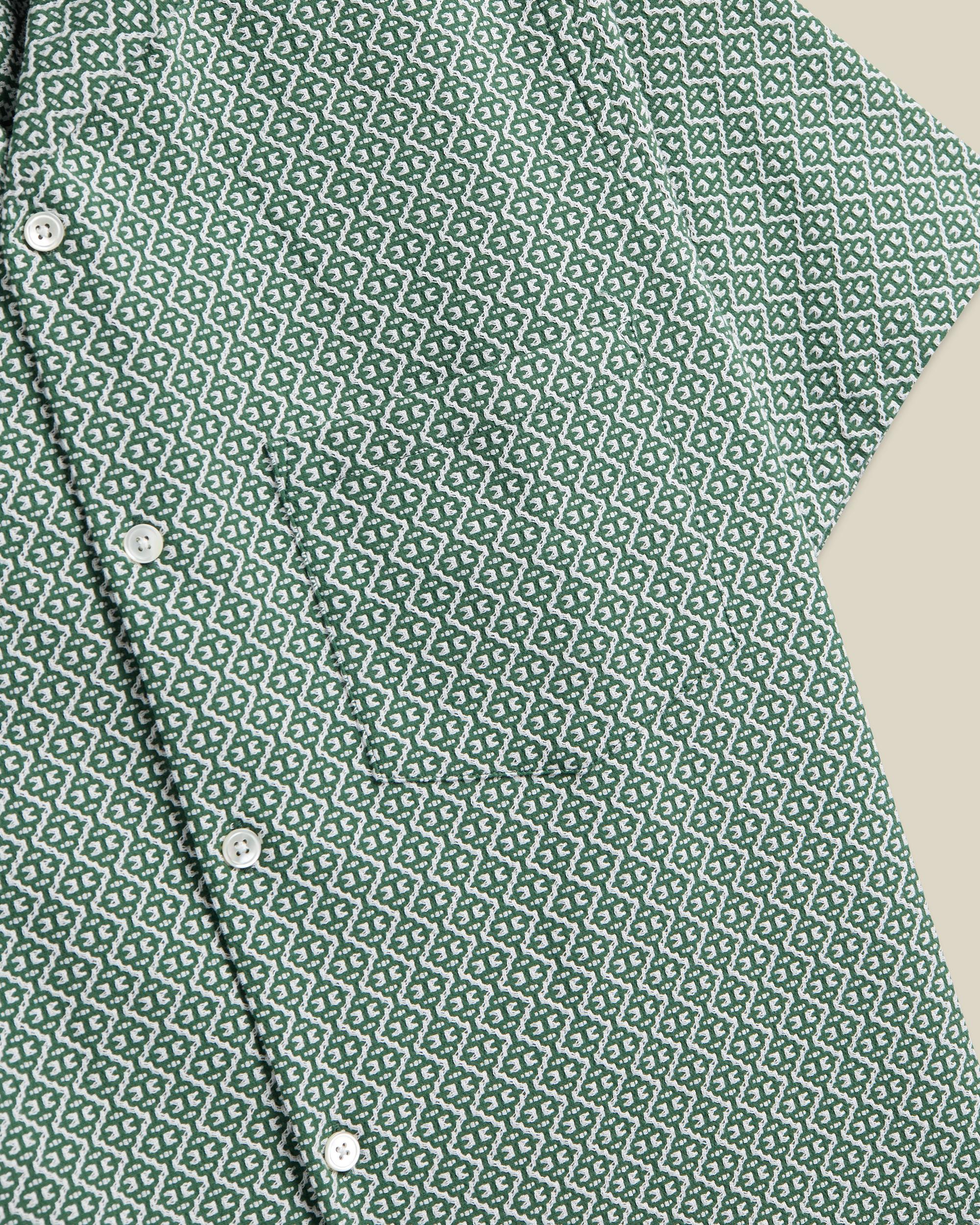 Portuguese Flannel Green Tile Kurzarm Hemd Herren grün